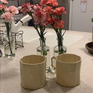Belleek Cream Porcelain Mugs Made in Ireland